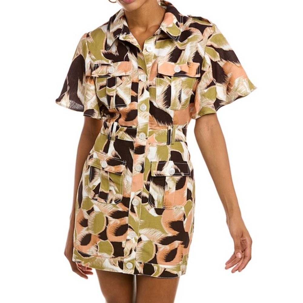 C/MEO COLLECTIVE missing you more Linen Blend mini dress NWOT - size S